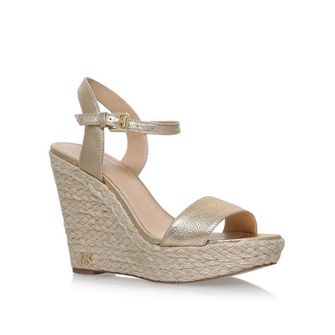 michael kors jill leather wedge espadrilles|Michael Kors wedge heels.